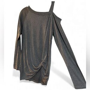 TEMOFON Gray Women's One Shoulder Top Size S